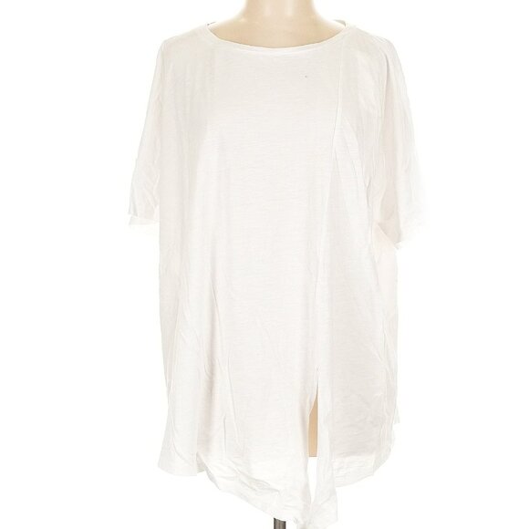 Eileen Fisher Tops - NWT Eileen Fisher White Organic Cotton Jersey Ballet Neck Tie-Waist Top Size XL